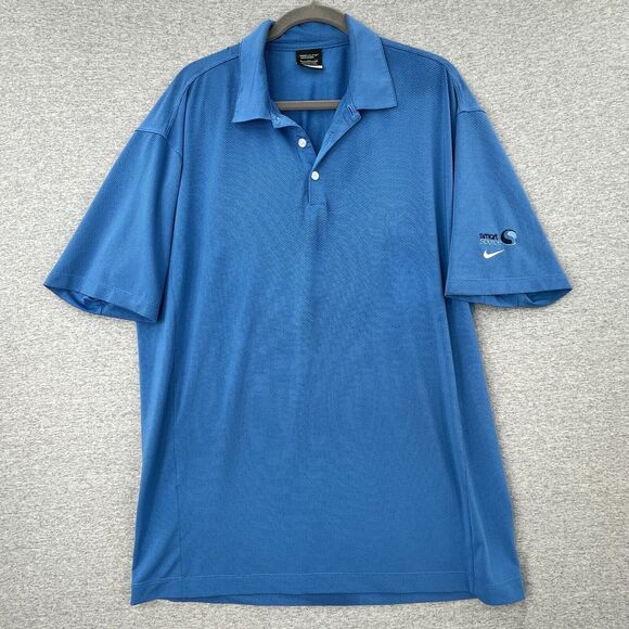 Nike Golf Shirt Mens Extra Large Blue Dri Fit Polo Short Sleeve Smart Source - Picture 1 of 8